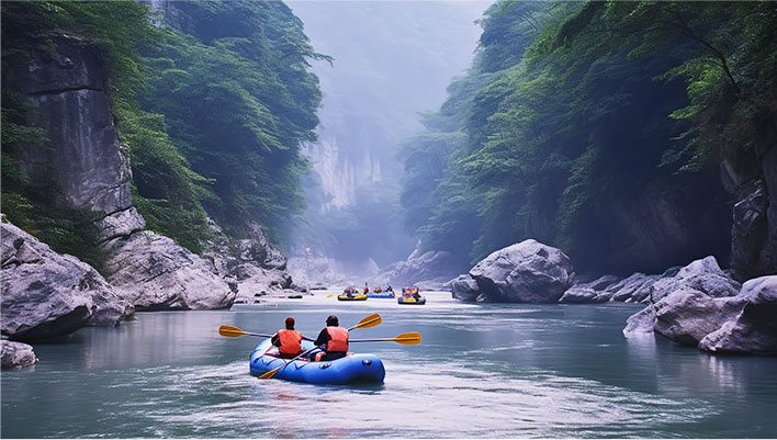 “浪尖上的过山车”古龙峡漂流